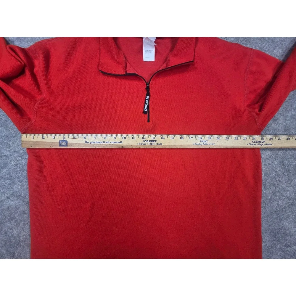 The North Face Mens Red Quarter Zip Fleece Pullover A579 Size XL